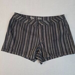 a.n.a Mid Rise Twill Shorts Womens Size 12 Black Striped 3.5" Inseam Casual